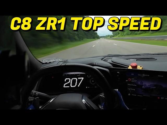 C8 ZR1 TOP SPEED RUN 207mph Corvette Test Driver POV