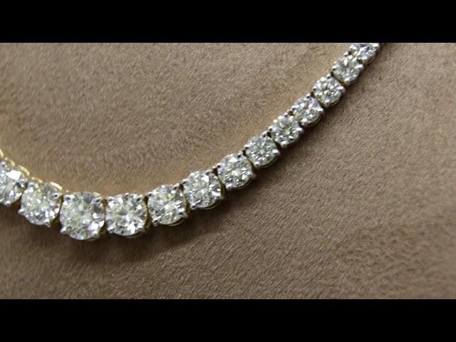 Single Line Solitaire Diamond Necklace by Designer Harshad Soni