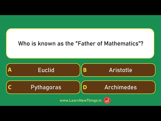 Mathematics Quiz Part 3/25 | 12 Questions | Quiz by Learn New Things | Maths Quiz