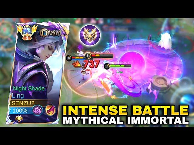 LING VS TOP GLOBAL ALUCARD - MYTHICAL IMMORTAL GAMEPLAY ( INTENSE BATTLE ) Ling Mobile Legends