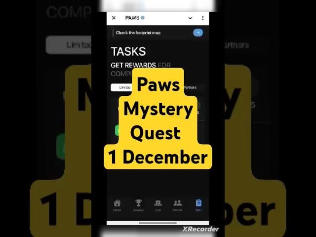 paws mystery quest | paws mystery quest today | paws mystery task | Paws airdrop | Paws task today