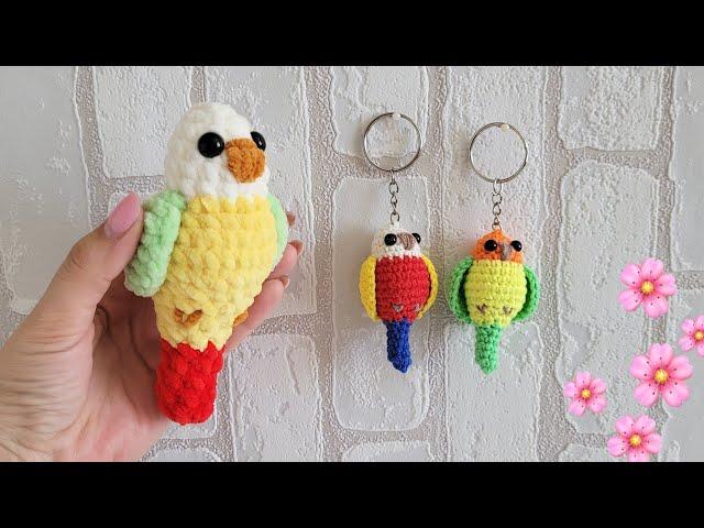 Попугай брелок вязаный крючкомcrochet parrotgehäkelter Papagei