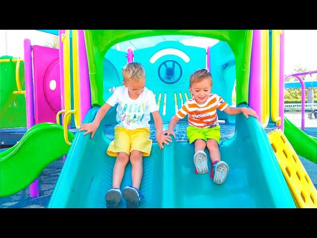 Outdoor Playground for Kids and Family Fun Activities with Vlad and Nikita