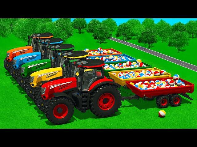 LOAD AND TRANSPORT BEACH BALLS in HUDSON'S PLAYGROUND WITH MASSEY FERGUSON TRACTORS - FS25