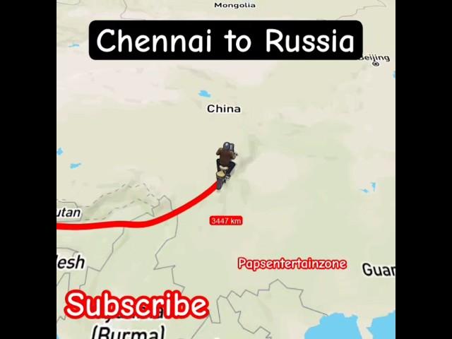 Chennai to Russia travel map  #india#russia#chennai#shorts#short#travel#map#vlog#tour#youtube️