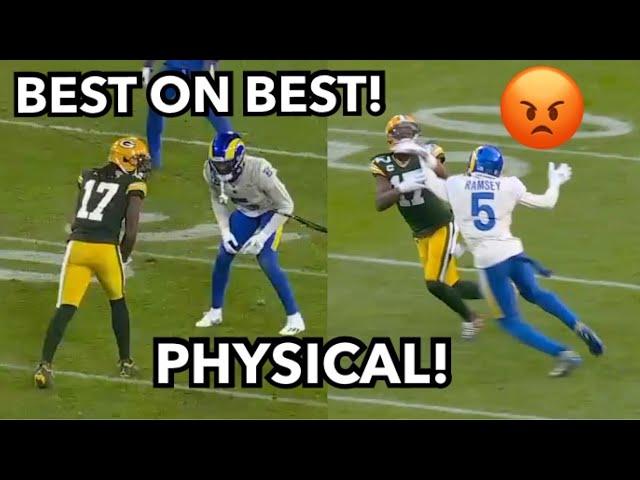 Davante Adams vs Jalen Ramsey! FULL MATCHUP! | WR vs CB | Rams vs Packers highlights 2021