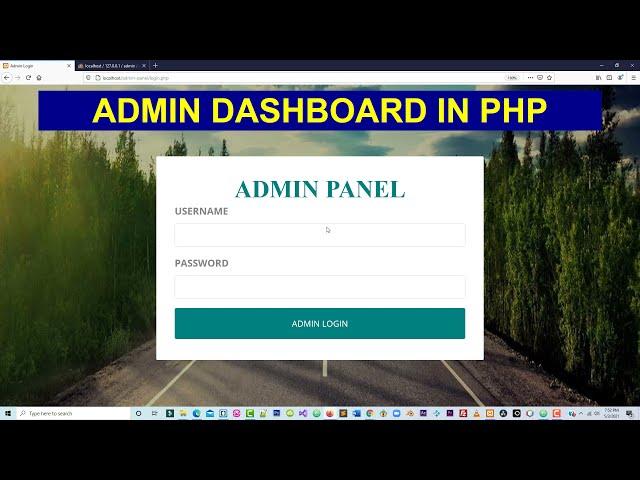 Admin Panel  in PHP Using MySQL Database | SOURCE CODE