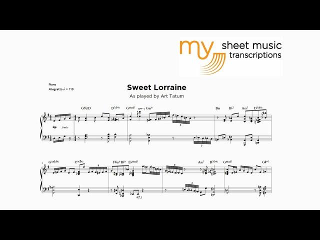 Art Tatum plays Sweet Lorraine (Jazz Transcription)