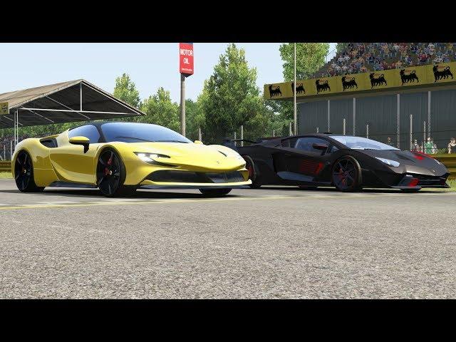 Ferrari SF90 Stradale vs Lamborghini SC18 Alston at Monza Full Course