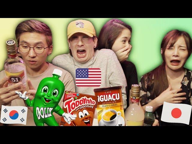 FOREIGNERS TRYING BRAZILIAN DRINKS ft Dave, Erina and Noel ( #MidoriTodoDia 15 )