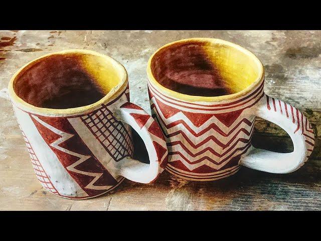 Making Mugs Using Primitive Techniques - The Whole Pottery Process