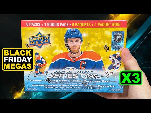 Opening (3) 2024-25 Upper Deck Series 1 Hockey WALMART Black Friday Retail Mega Boxes 2024