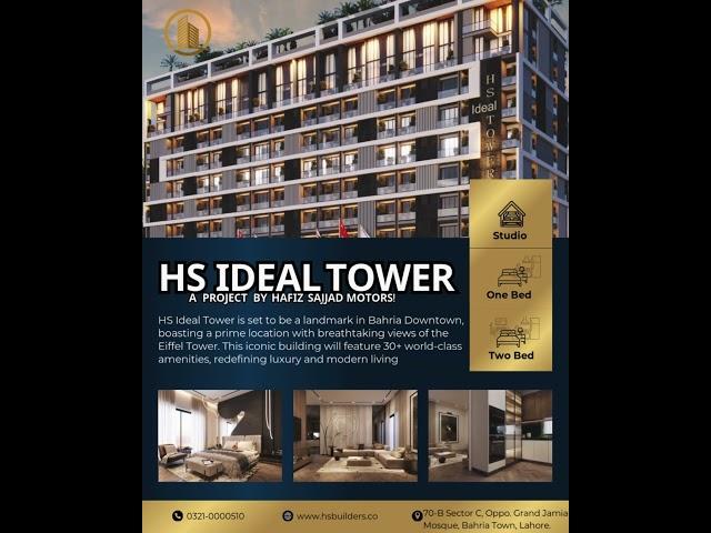 HS IDEAL Tower in Bahria Town Lahore redefine luxury living apartments and over 30 premium amenities