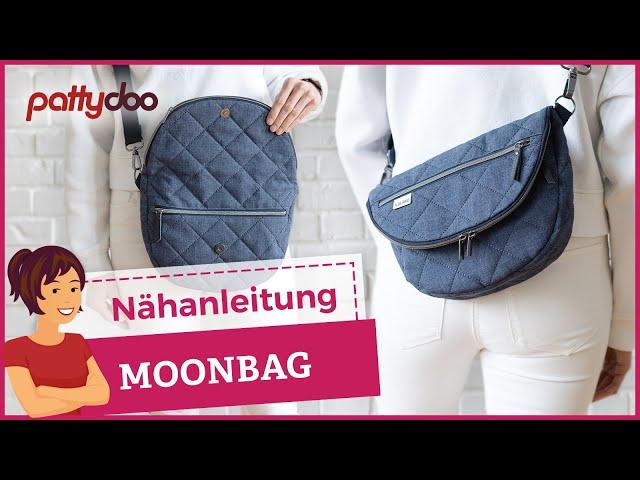 Die MUSST du nähen! Raffinierte Moonbag Umhängetasche  Aufklappbar & mit Reißverschlussfächern