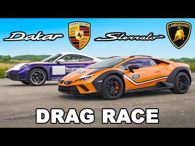 Off-road Lambo v Off-road Porsche: DRAG RACE