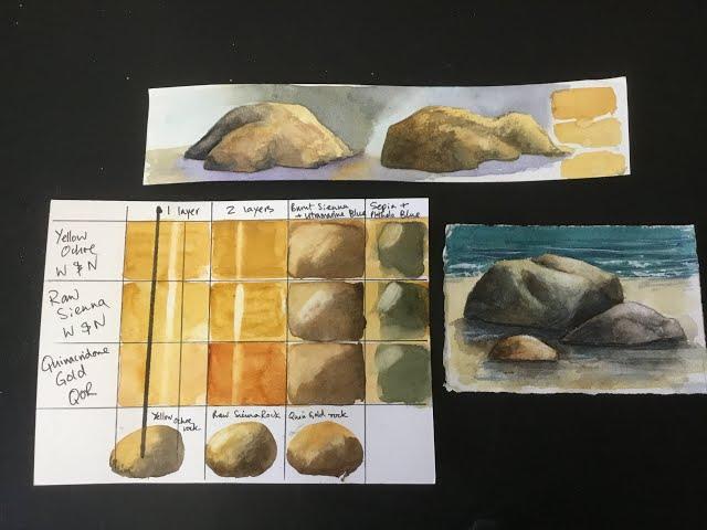 Painting Rocks in Watercolour