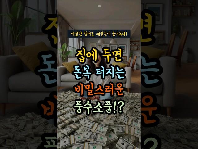 집에 이것을 두면 돈복 재물운 터진다! #풍수