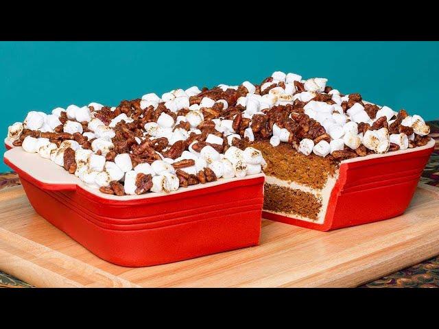 GIANT Sweet Potato Marshmallow Casserole CAKE! Thanksgiving Baking | How To Cake It | Yolanda Gampp