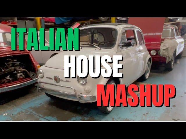 Alfa Romeo GTV, Ferraro 330 GT 2+2, Maserati Kyalami, Fiat 500 and Topolino in Melbourne workshop