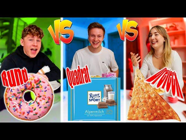 One day of ONLY eating ROUND, SQUARE or TRIANGULAR food challenge 🟢🟦 TipTapTube UNCUT