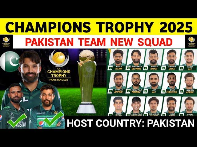 Pakistan New Squad For Icc Champions Trophy 2025 | ICC Champions Trophy 2025 Pakistan Squad |