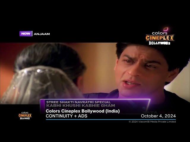 Colors Cineplex Bollywood (India) continuity + ads | October 4, 2024