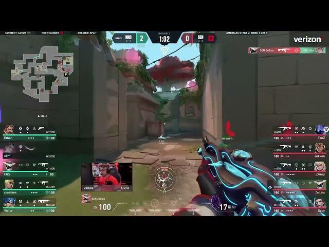 SEN ZELLSIS ACE SAVES THE ROUND || Sentinels vs NRG Esports