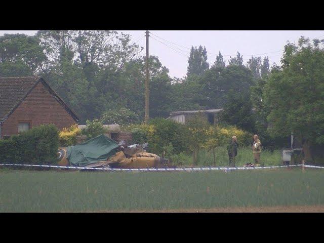 Spitfire Crashes Into Field Near RAF Coningsby