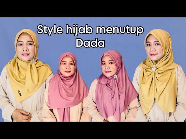 Tutorial hijab segi empat menutup dada simple & cantik kondangan || #hijab #style #subscribe