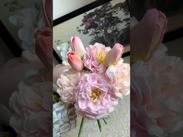 DIY easiest paper flower | DIY Peonies | easiest flower tutorial | aesthetic bouquet with paper #diy
