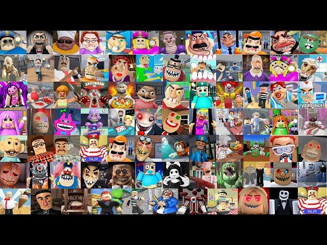 tous les boss fantômes les plus effrayants obby roblox BARRY, POLICÍA, BETTY'S, GRANDMA, BOBBY