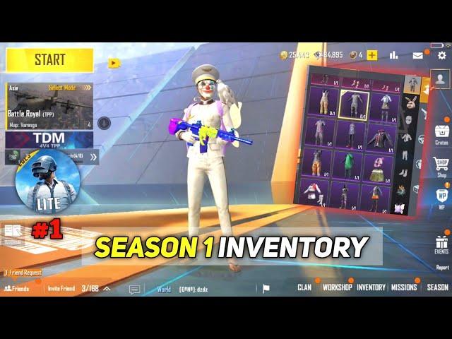 SEASON 1  MOST RARE INVENTORY EVER OF PUBG MOBILE LITE - GUJJAR X