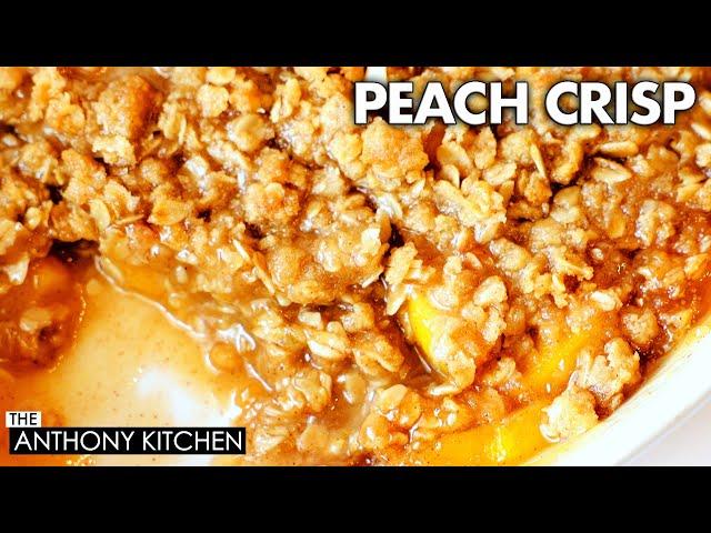 The BEST Peach Crisp | MORE Crisp Topping (Less Fruit Filling )