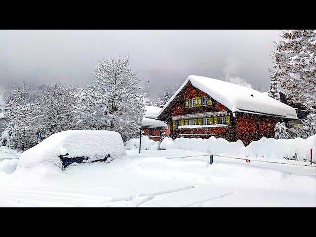 Heavy snowfall in Klosters ️ Switzerland 4K 