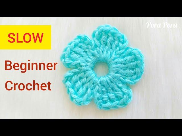 How To Crochet A Simple Flower I Step by Step Crochet Flower Tutorial For Beginners