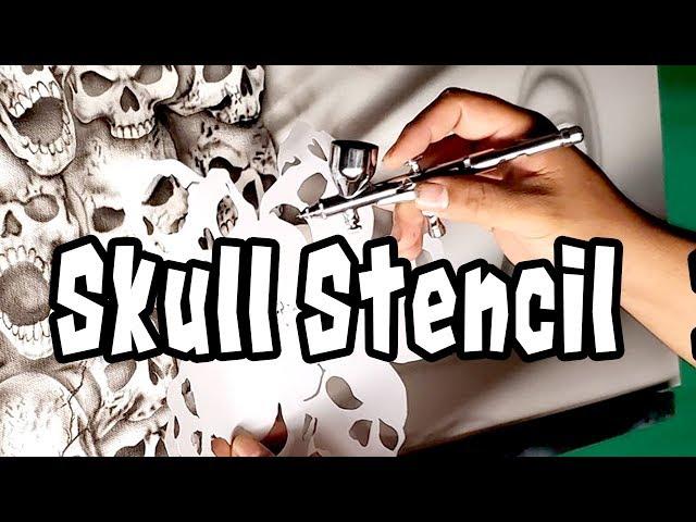 Airbrush Skull Stencil #1 by Mikes Brush