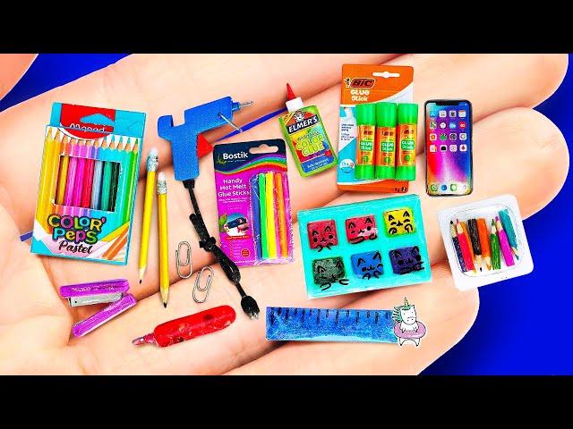 18 DIY MINIATURE SCHOOL SUPPLIES, BARBIE DOLL EASY CRAFTS