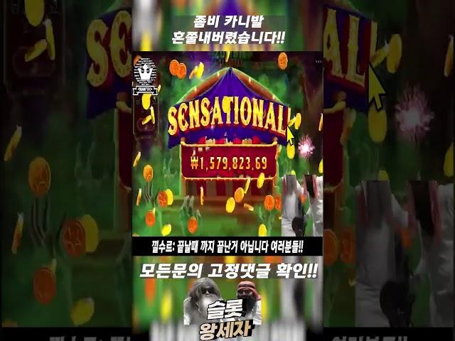 [슬롯머신] 좀비카니발 제대로 한방스쳤습니다 #슬롯 #슬롯실시간 #슬롯머신