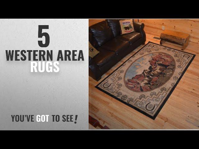 Top 10 Western Area Rugs [2018 ]: Rustic Lodge Western Horse 8x10 Brown Area Rug, 7'10"x9'10" 6963