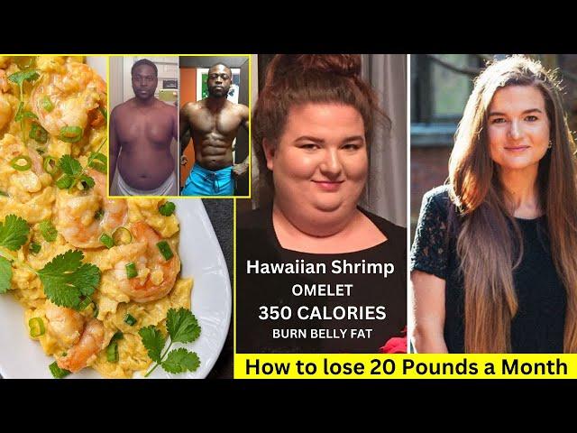 FAT FREE Shrimp Hawaiian Omelet. How to lose 20 Pounds a Month.