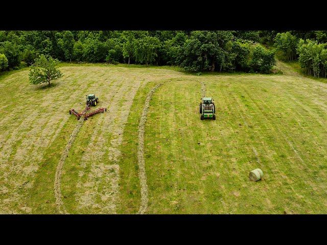 Raining & Round Baling First Cutting of the Season