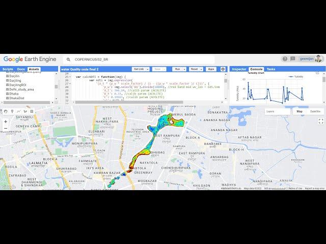 Water Quality Monitoring using Remote sensing in Google Earth Engine || Water Quality analysis