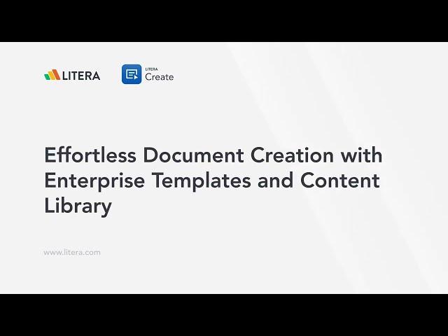 See Litera Create in Action