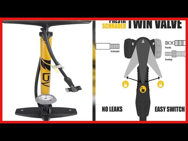 BV Bicycle Pump Durable Steel 24 Inch Full Size Bike Floor Pump with Gauge