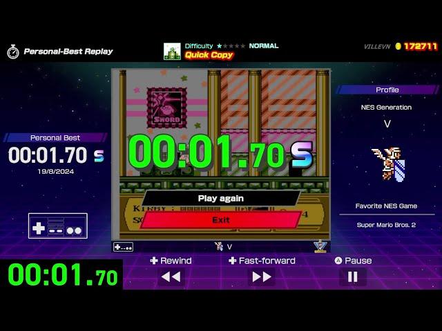 TIED WORLD RECORD: Quick Copy (01.70) - S Rank - Nintendo World Championships NES Edition