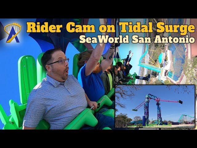 Rider Cam on World's Tallest, Fastest Screaming Swing Ride – Tidal Surge at SeaWorld San Antonio