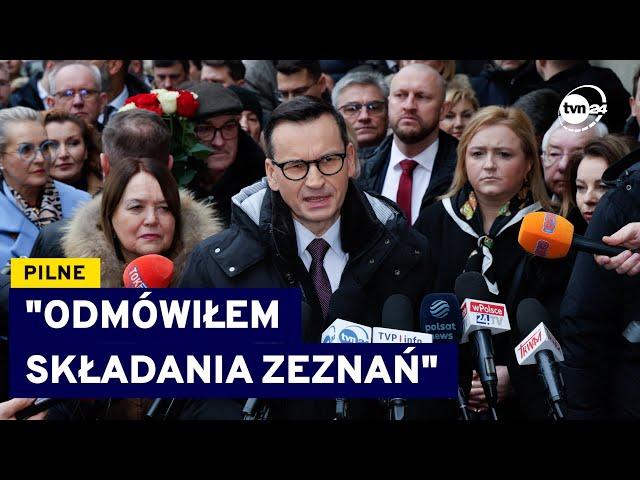 Były premier Mateusz Morawiecki zeznawał w prokuraturze. Usłyszał zarzuty @TVN24