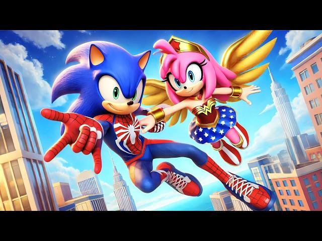 Superheroes Rescue: SONIC SPIDERMAN x AMY WONDER WOMAN | Sad Story | Sonic The Hedgehog 3 Animation