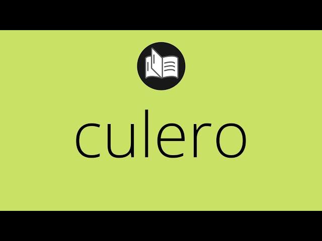 Que significa CULERO • culero SIGNIFICADO • culero DEFINICIÓN • Que es CULERO