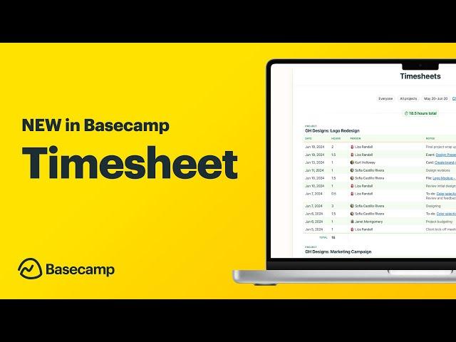 New in Basecamp: Timesheet